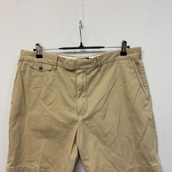 Vintage Ralph Lauren Rugby Men Flat Front Chino Shorts Size 36 Beige M294 -29 - Picture 11 of 16